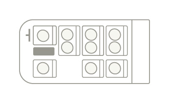 座席図：ハイエースグランドキャビン